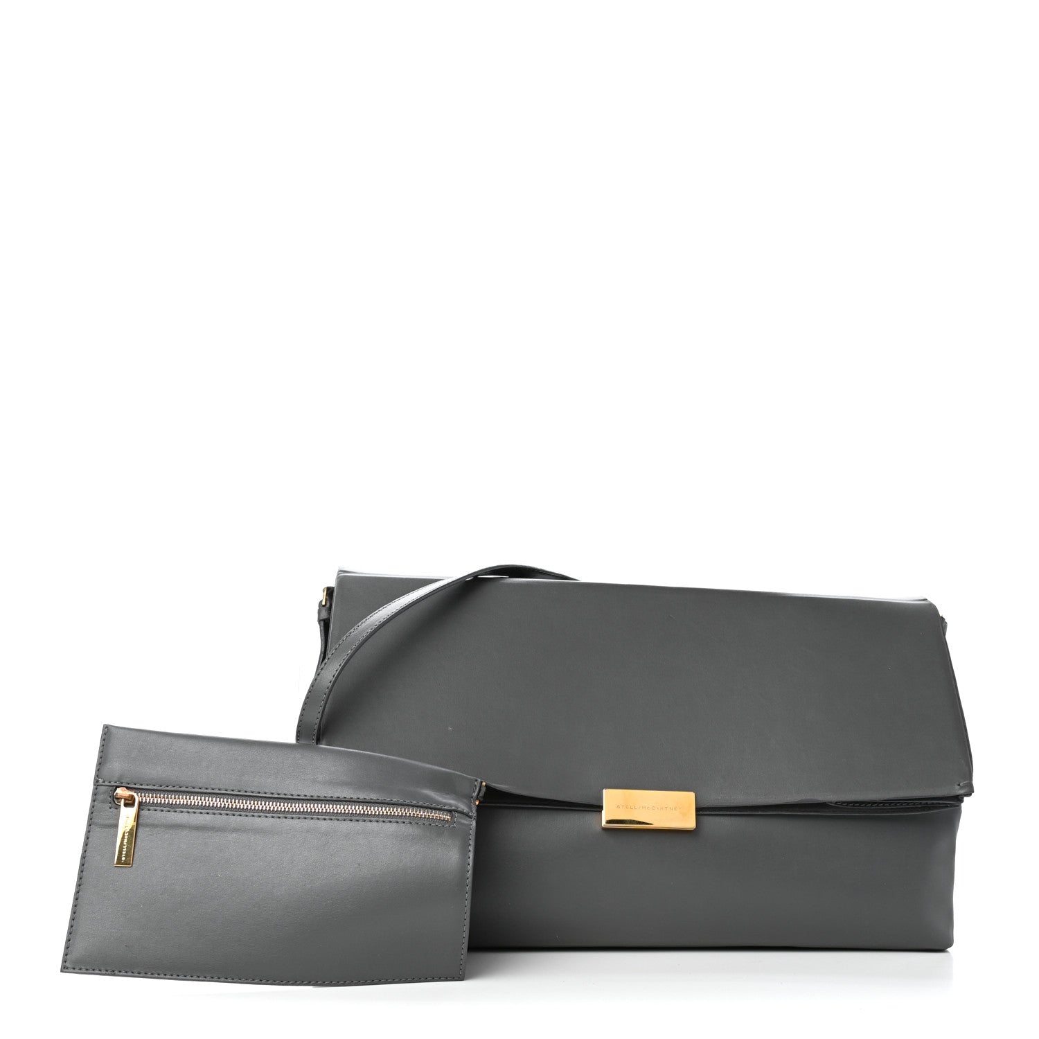 Stella McCartney Faux Napa Beckett Shoulder Bag Grey 3 of 10