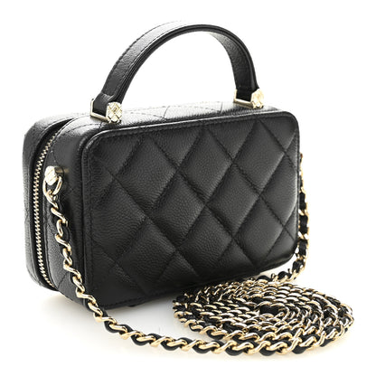 Chanel Caviar Quilted Small Top Handle Vanity Case Black 4 of 12