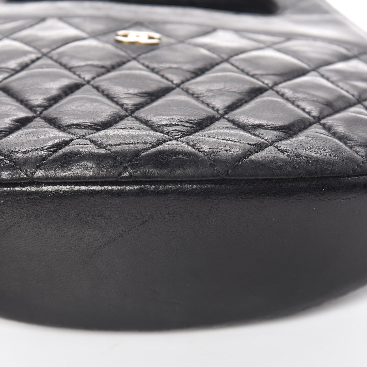 Lambskin Quilted CC Shoulder Bag Black