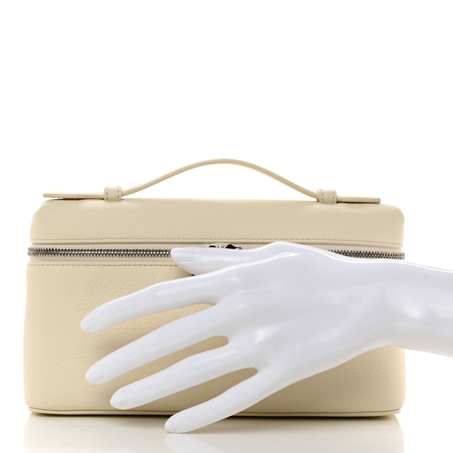 Loro Piana Grained Calfskin L19 Extra Pocket Pouch Whisper White 2 of 9
