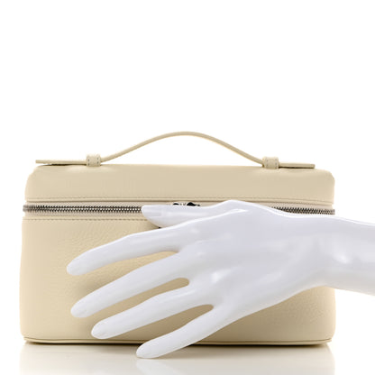 Loro Piana Grained Calfskin L19 Extra Pocket Pouch Whisper White 2 of 9