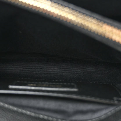 Saint Laurent Sheepskin Matelasse Chevron Monogram Medium College Bag Black 6 of 13