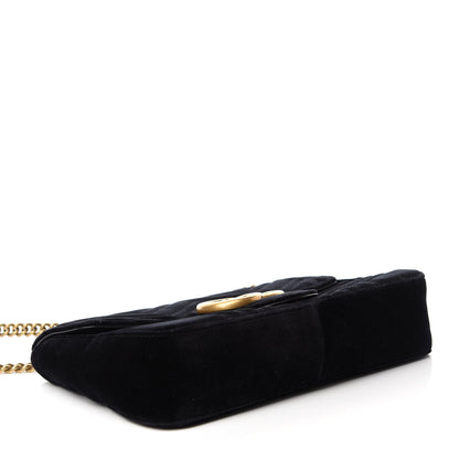 Gucci Velvet Matelasse Medium GG Marmont Shoulder Bag Black 5 of 11