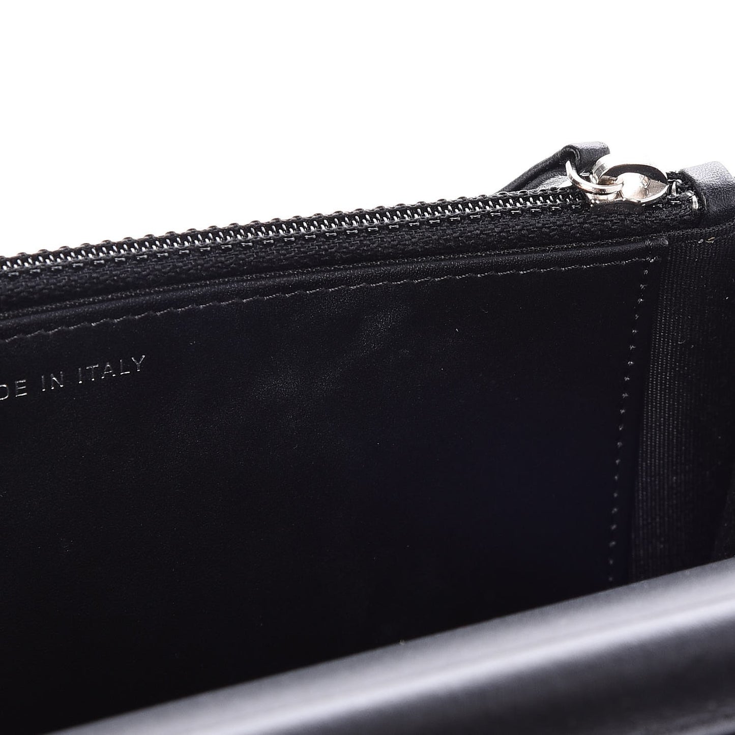 Patent Calfskin Quilted Boy Wallet On Chain WOC Black