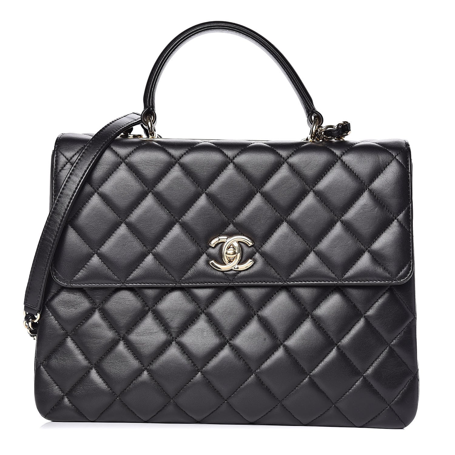 Chanel Lambskin Quilted Large Trendy CC Dual Handle Flap Bag Black 1 of 9