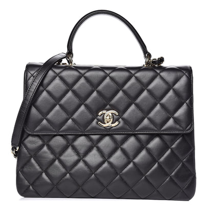 Chanel Lambskin Quilted Large Trendy CC Dual Handle Flap Bag Black 1 of 9