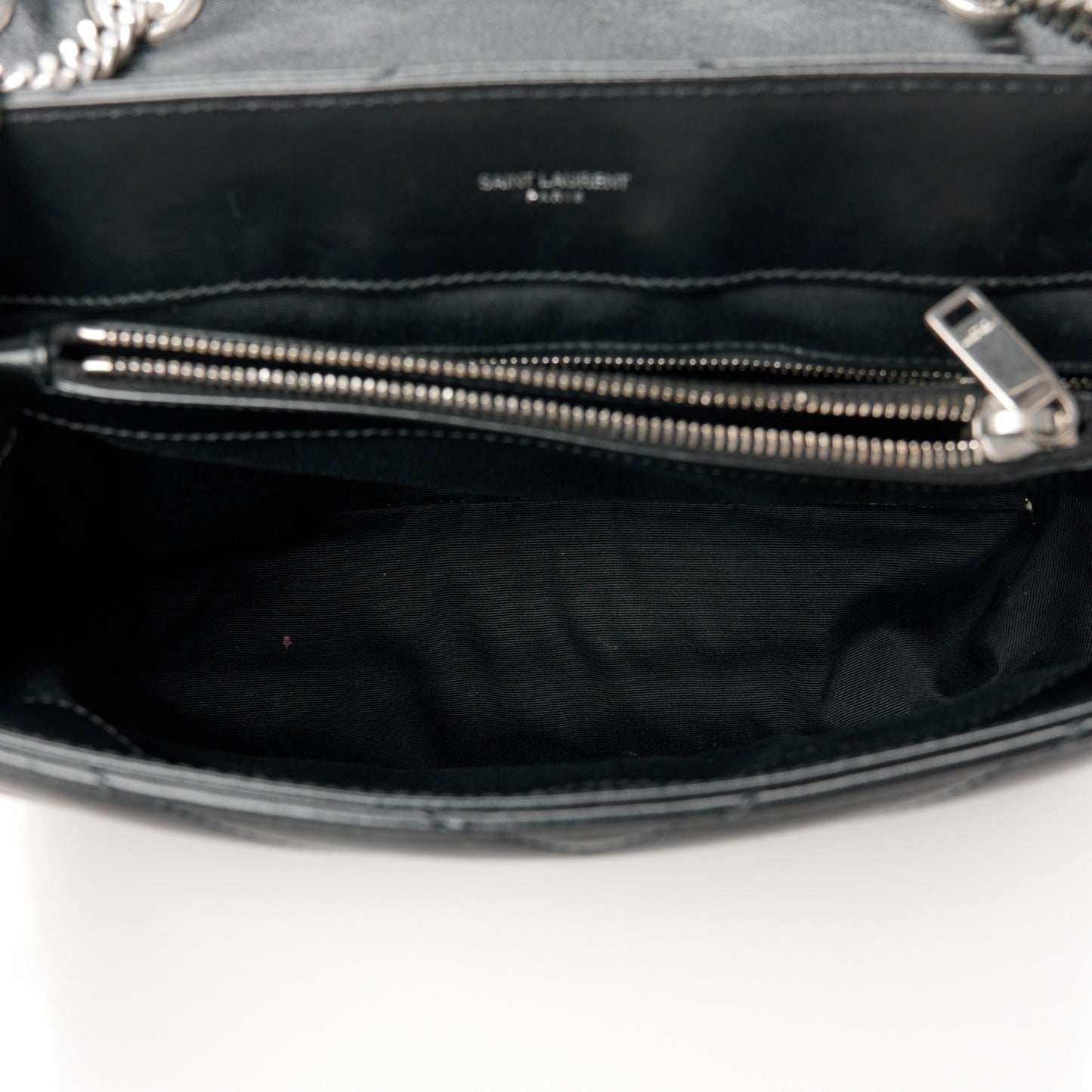 Calfskin Y Quilted Monogram Medium Loulou Chain Satchel Black