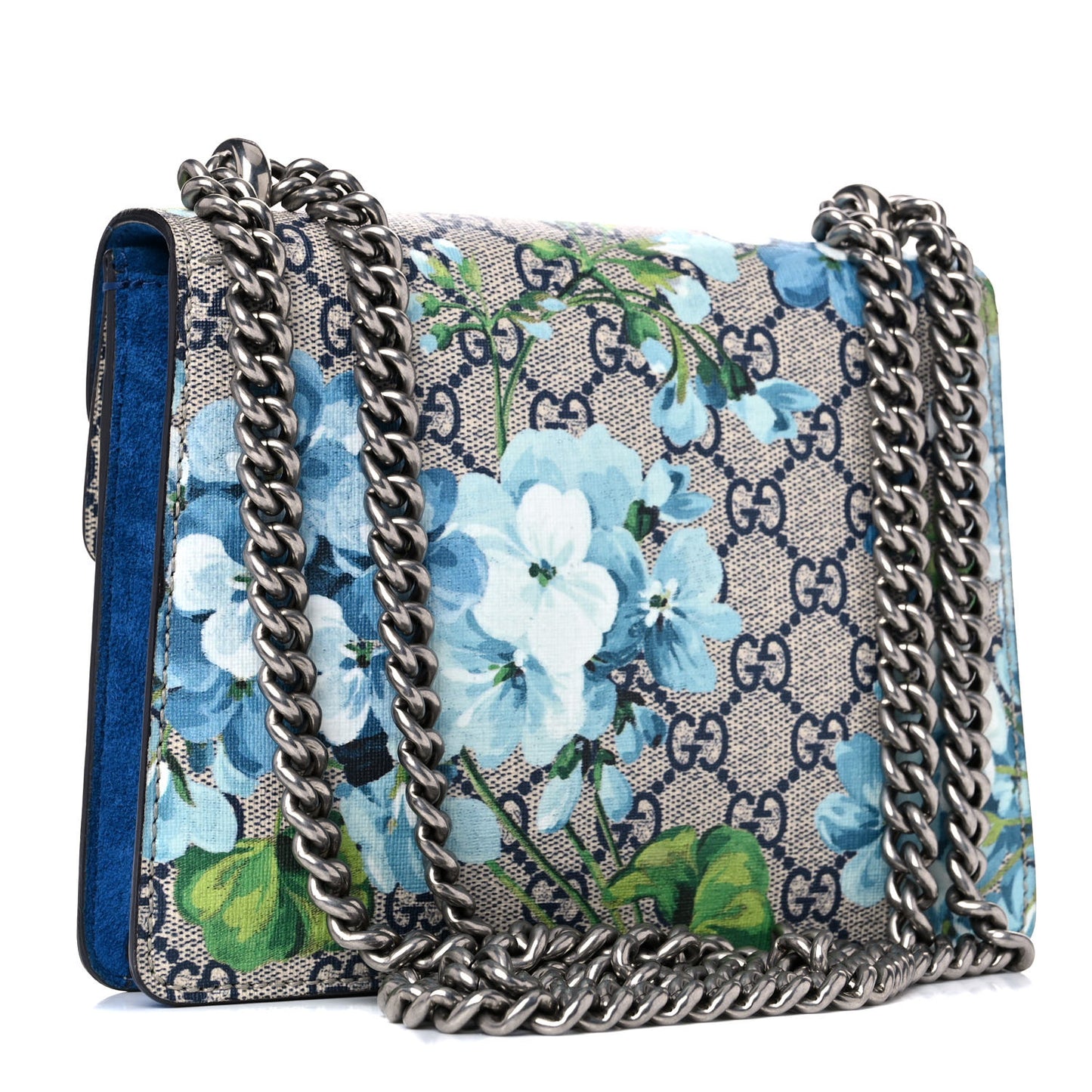GG Supreme Monogram Blooms Mini Dionysus Shoulder Bag Beige Navy Vintage Blue