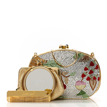 Judith Leiber Crystal Flower Minaudiere Clutch Gold 3 of 11