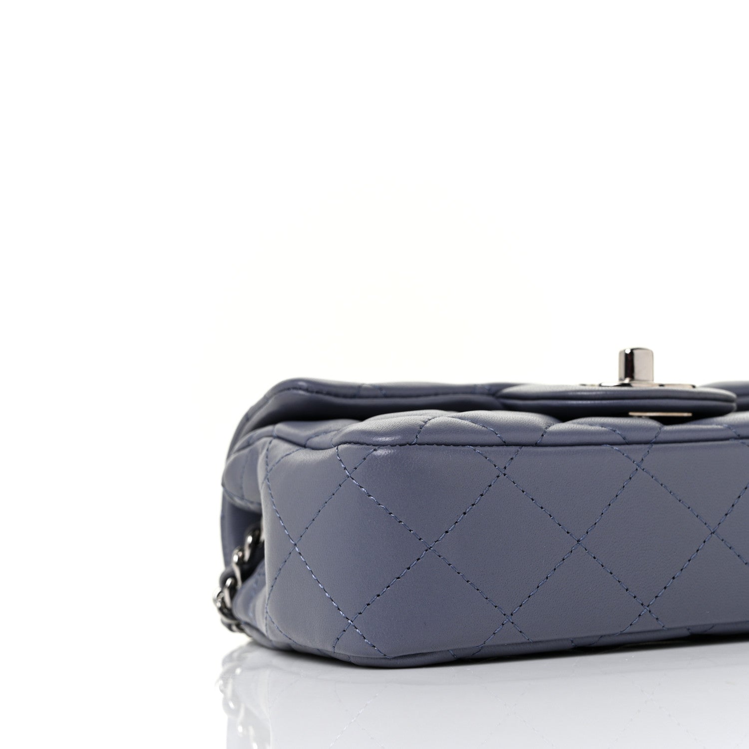 Chanel Lambskin Quilted Extra Mini Rectangular Flap Blue 8 of 9