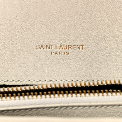 Saint Laurent Sheepskin Matelasse Chevron Monogram Medium College Bag Crema Soft 6 of 11