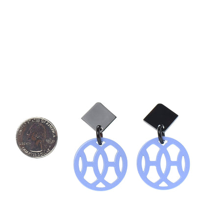 Hermes Buffalo Horn Lacquer Hava Earrings Bleu Lupin 2 of 4