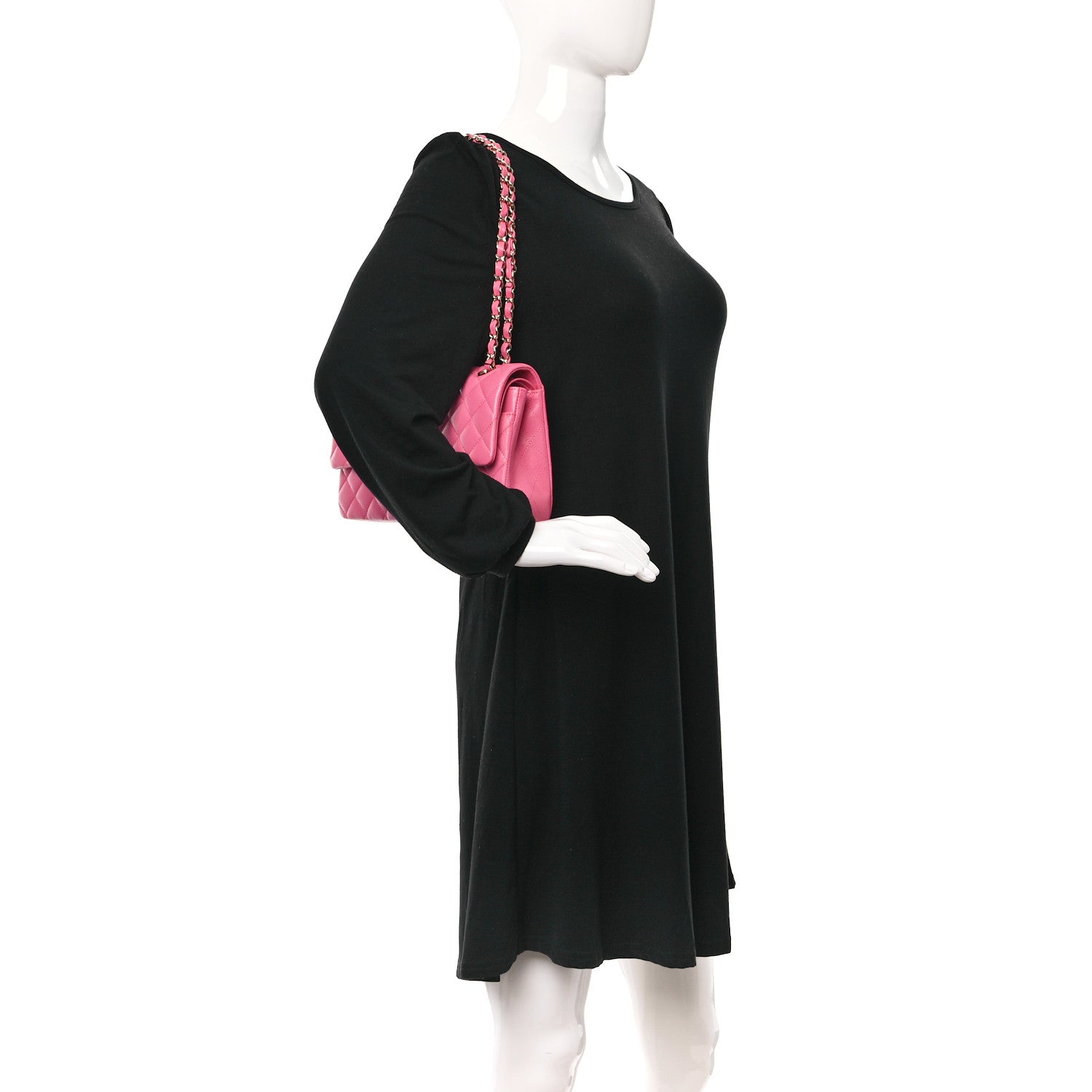 Chanel Caviar Quilted Medium Double Flap Pink 2 of 12