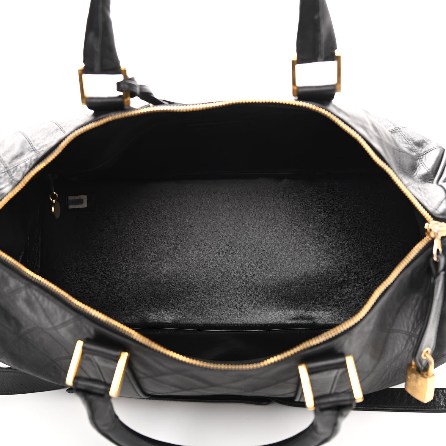 Chanel Calfskin Stitched CC Boston Black 5 of 15
