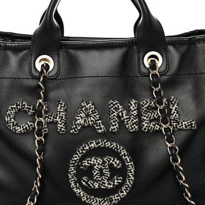 Chanel Calfskin Tweed Medium Deauville Tote Black Multicolor 9 of 13