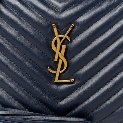 Saint Laurent Calfskin Matelasse Monogram Lou Camera Bag Deep Marine 8 of 10