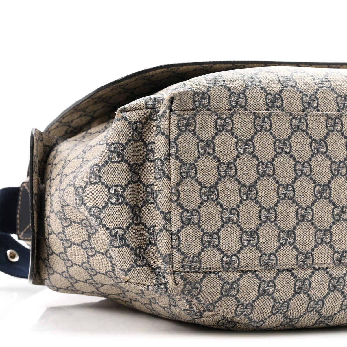 Gucci GG Supreme Monogram Selleria Calfskin Messenger Diaper Bag Navy 16 of 21