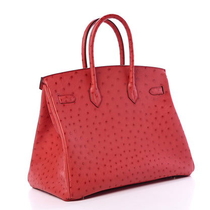 Hermes Ostrich Birkin 35 Rouge Vif 2 of 37