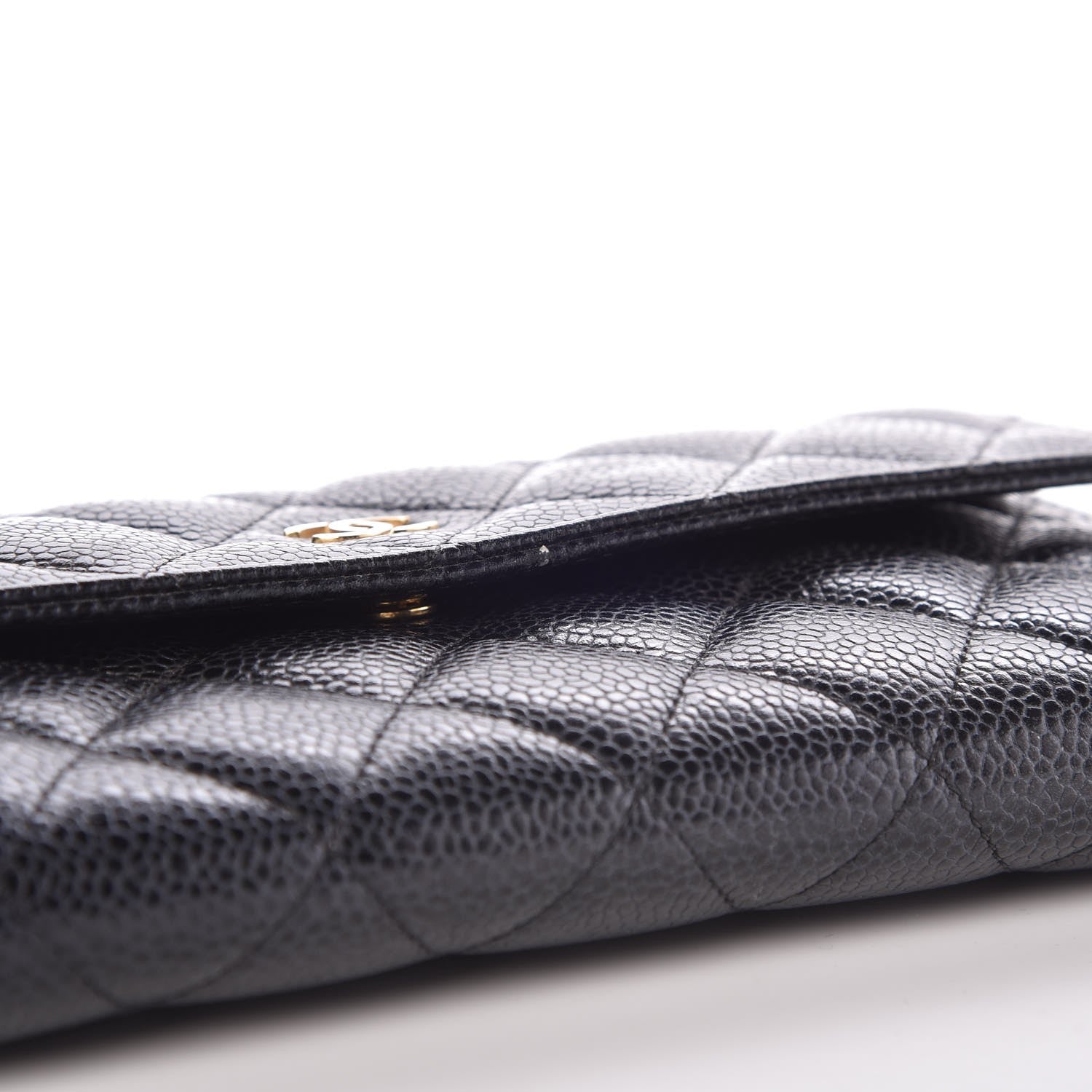 Chanel Caviar Quilted Large Gusset Flap Wallet Black 10 of 11