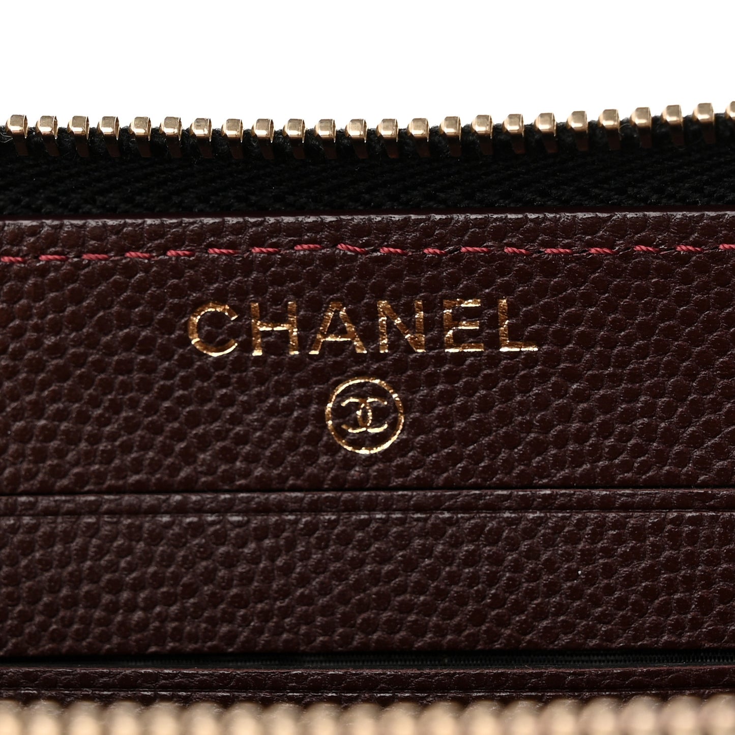 Caviar Quilted Small Zip Around Wallet Black