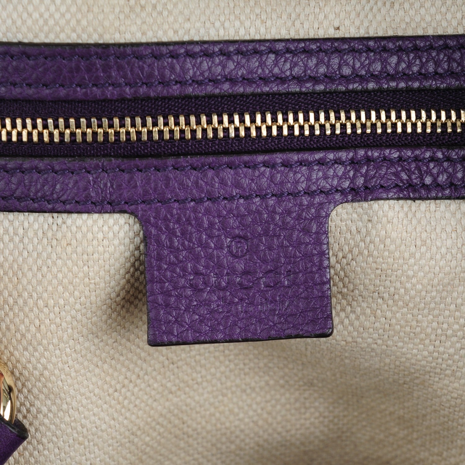 Gucci Pebbled Calfskin Medium Soho Shoulder Bag Shine Purple 6 of 8