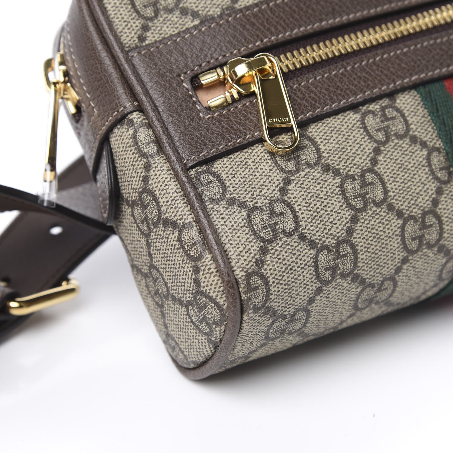 Gucci GG Supreme Monogram Web Small Ophidia Belt Bag 85 34 Dark Brown 8 of 9