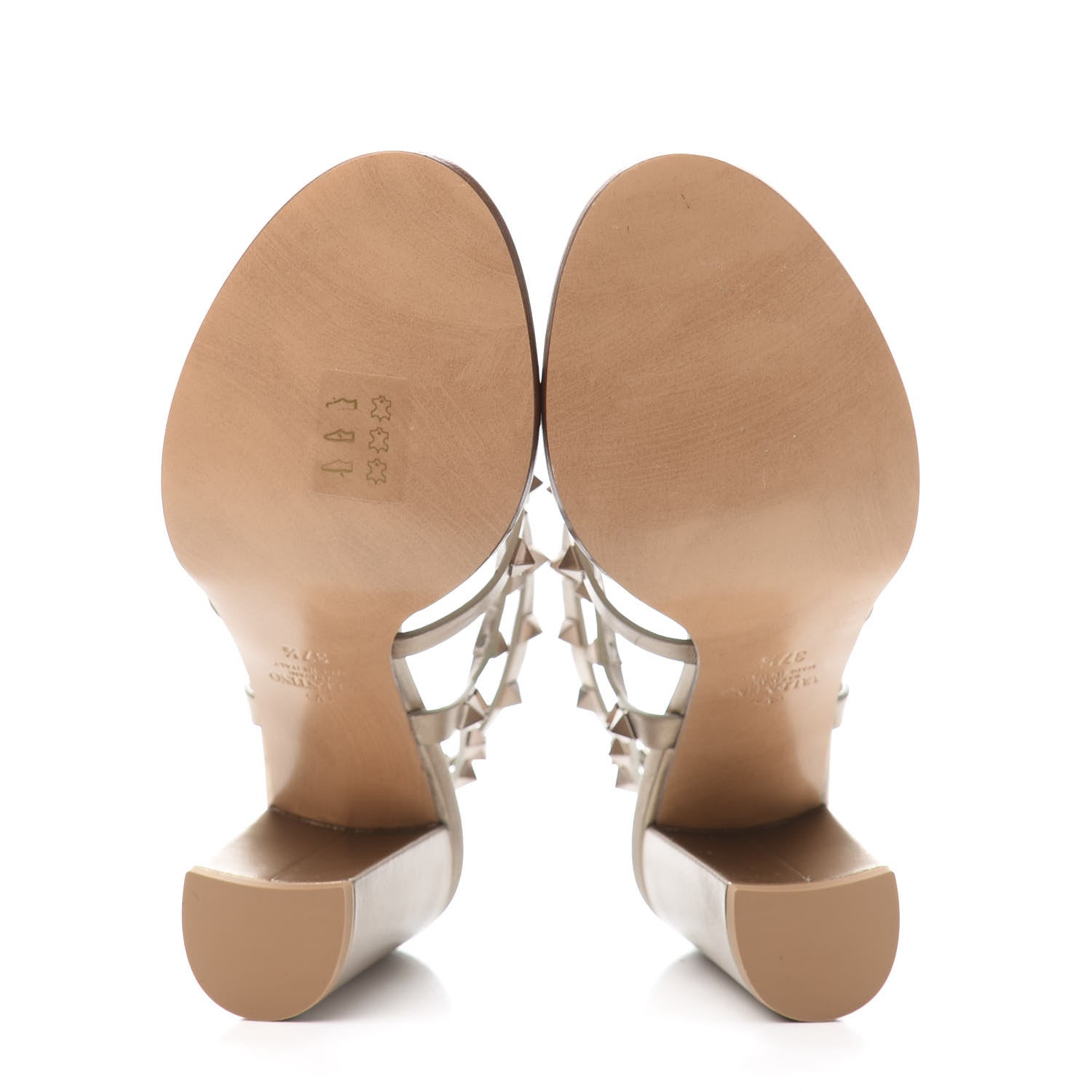 Valentino Garavani Metallic Calfskin Rockstud 90mm City Sandals 37.5 Skin 5 of 8