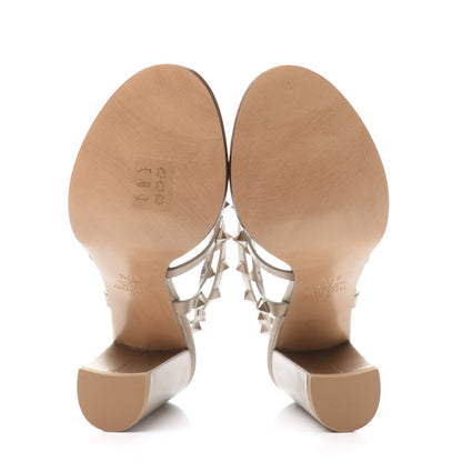 Valentino Garavani Metallic Calfskin Rockstud 90mm City Sandals 37.5 Skin 5 of 8