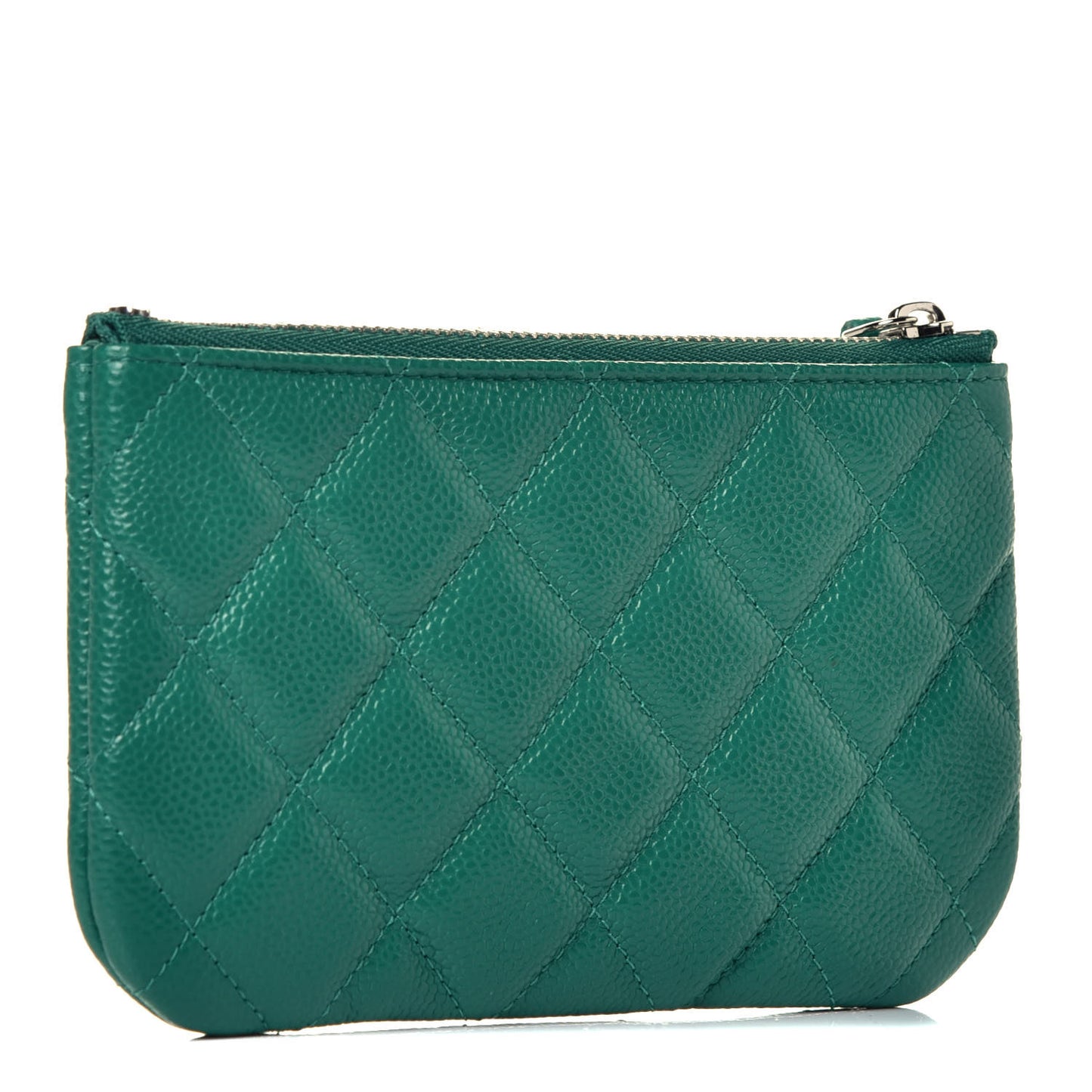Caviar Quilted Small Cosmetic Case Green