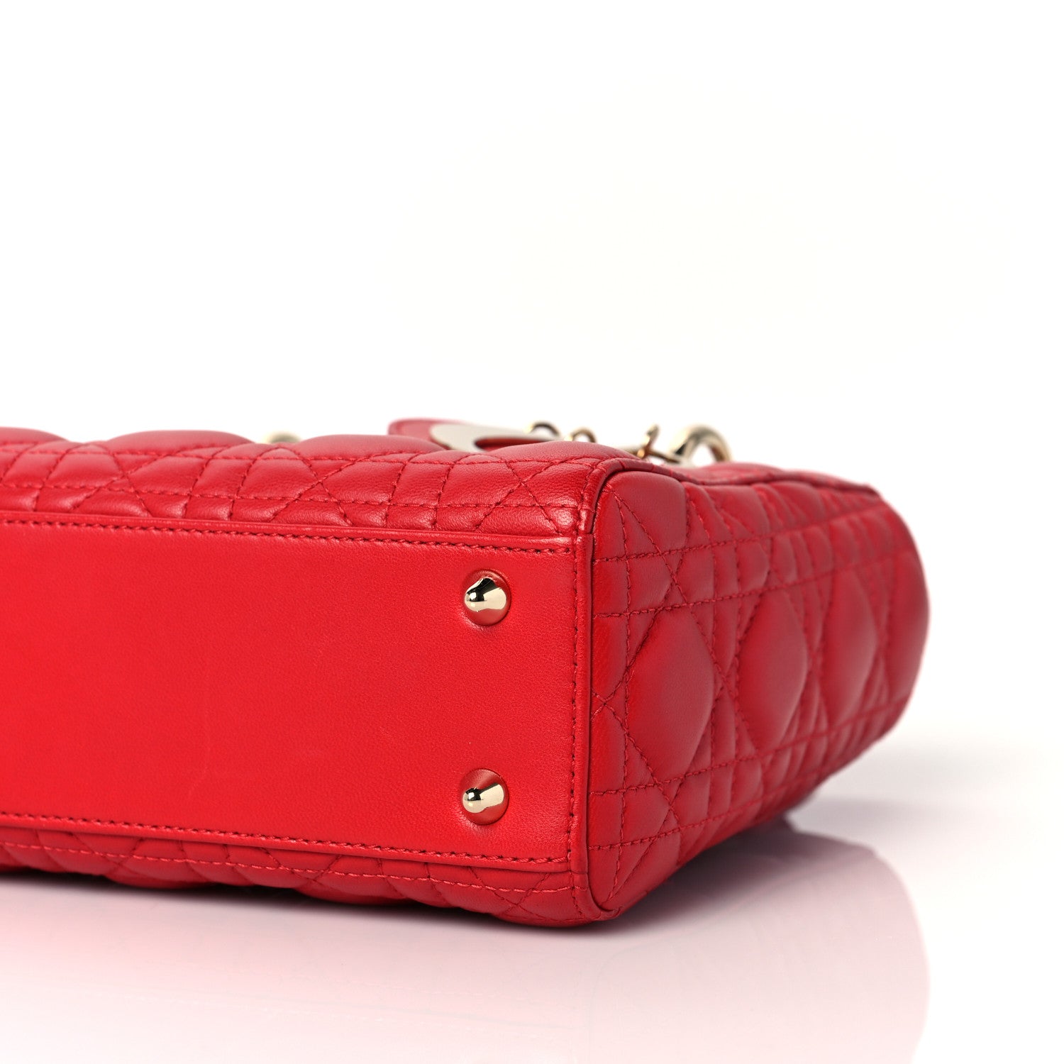 Christian Dior Lambskin Cannage Small My Lady Dior Red 8 of 9