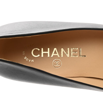 Chanel Lambskin Grosgrain Cap Toe CC Pumps 38.5 Black 6 of 8