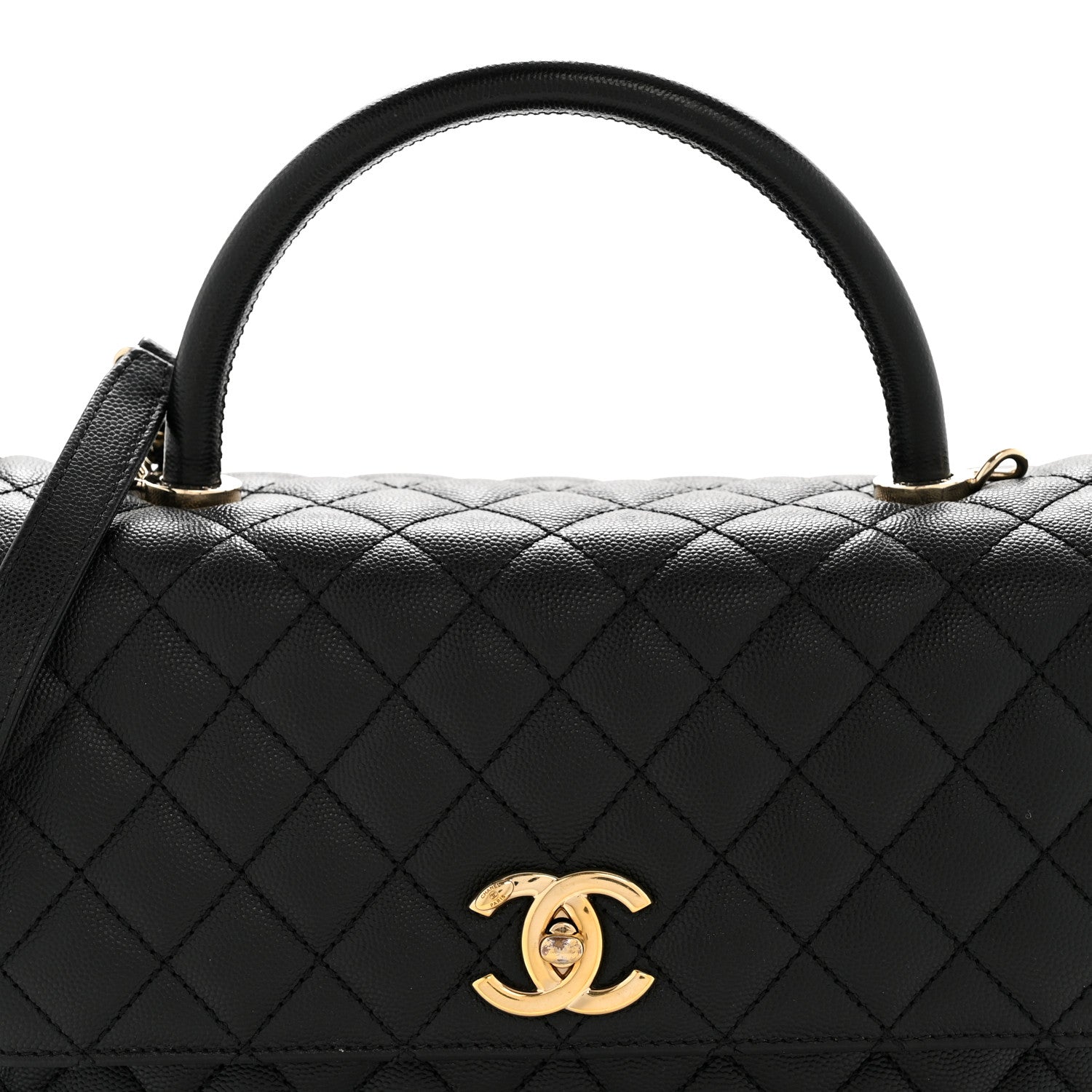 Chanel Caviar Quilted Small Coco Handle Flap Black 8 of 14