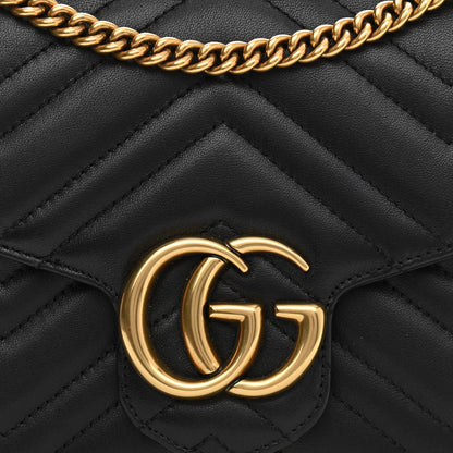 Gucci Calfskin Matelasse GG Marmont Chain Wallet Black 10 of 10