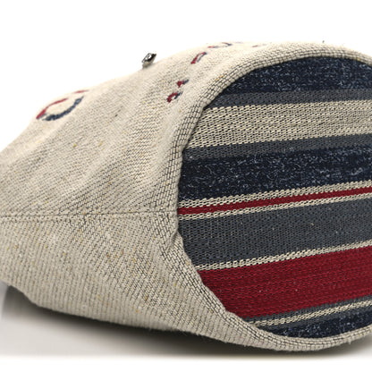 Chanel Striped Canvas Deauville Drawstring Bag Beige 9 of 10
