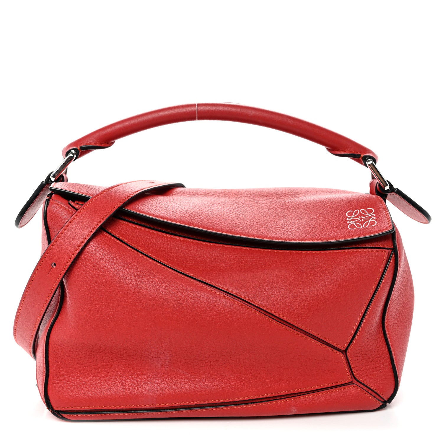 Loewe Calfskin Small Puzzle Bag Scarlet 1 of 11