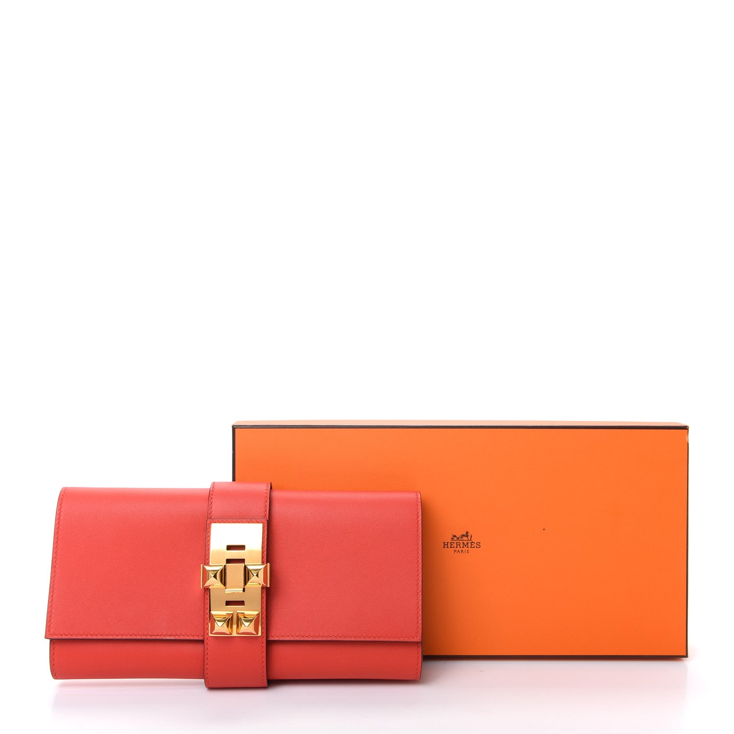 Hermes Swift Medor 23 Clutch Capucine 7 of 7