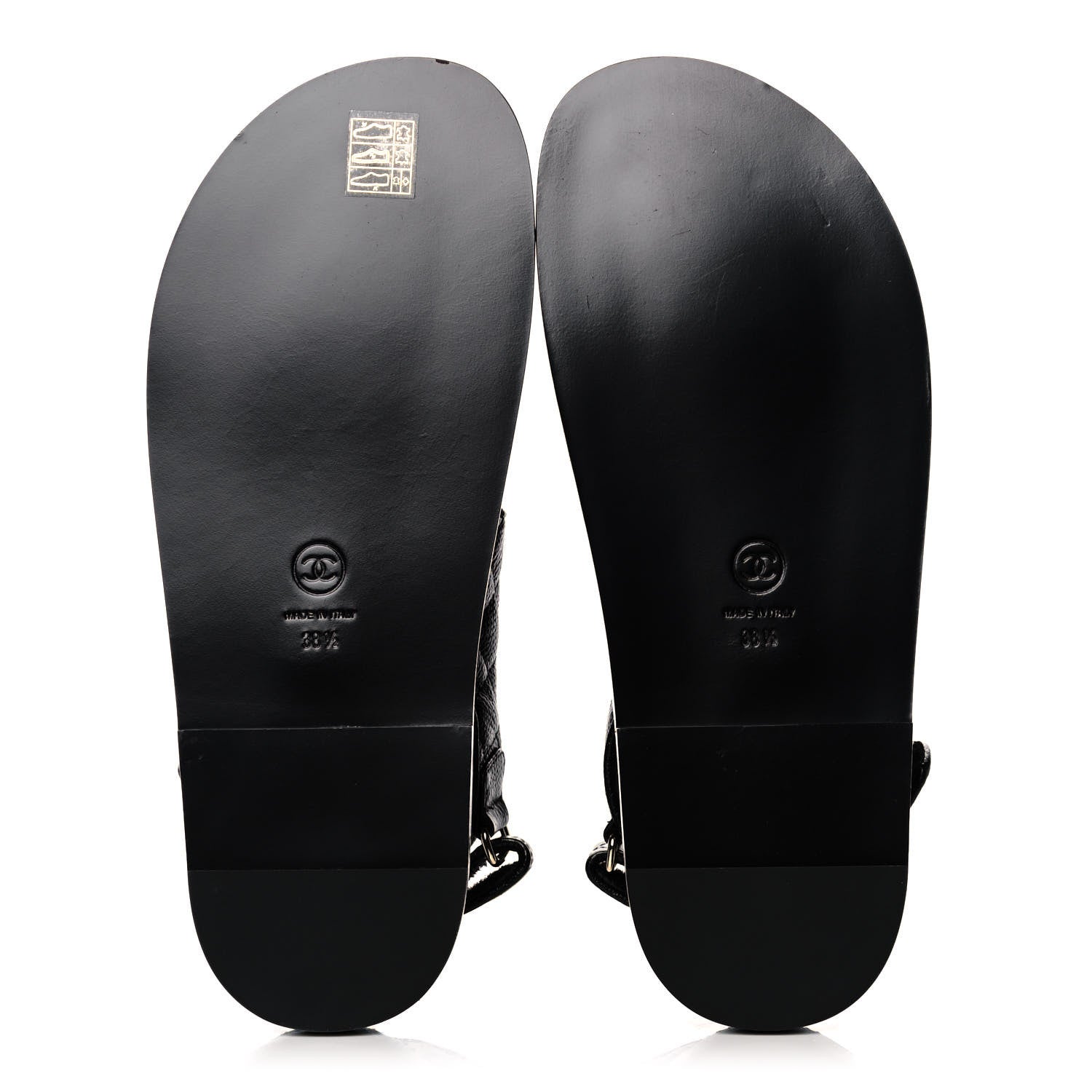 Chanel Grained Calfskin Velcro Dad Sandals 38.5 Black 5 of 12