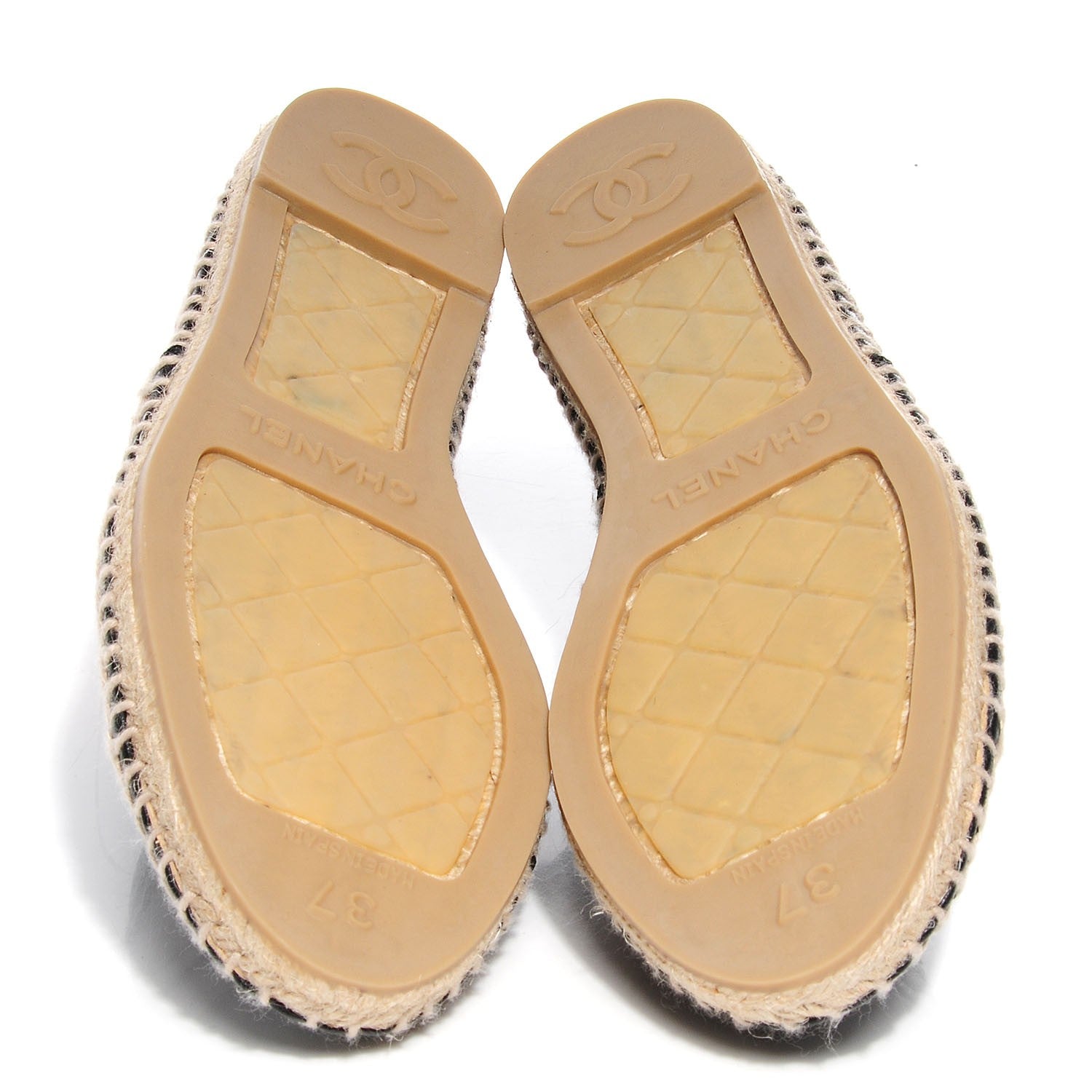 Chanel Lambskin CC Espadrilles 37 Black 5 of 8