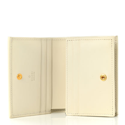 Gucci Boarded Plutone Calfskin Horsebit 1955 Card Case Wallet Mystic White 5 of 8
