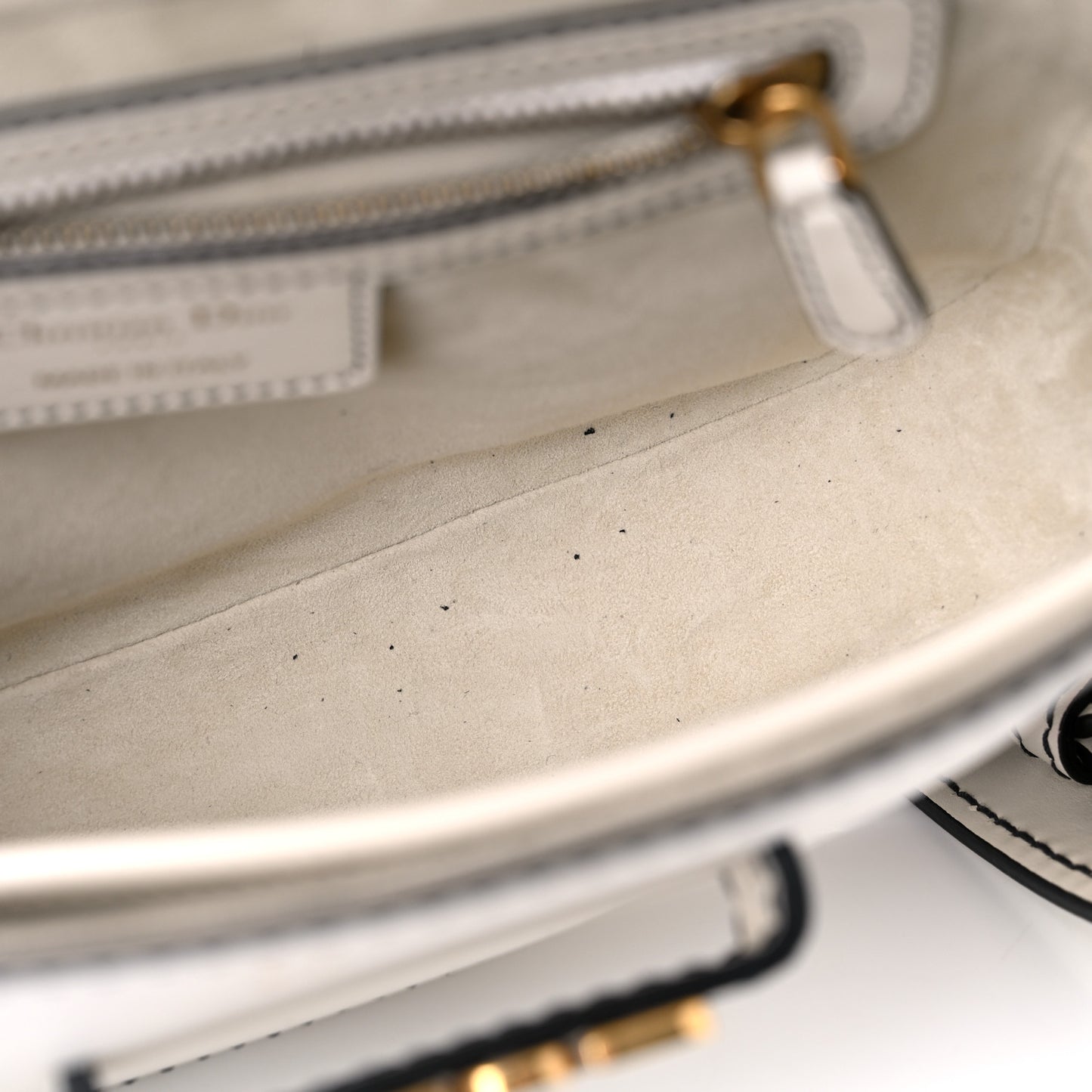 Calfskin Mini D Fence Saddle Bag White