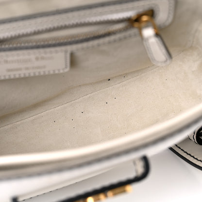 Christian Dior Calfskin Mini D Fence Saddle Bag White 7 of 11