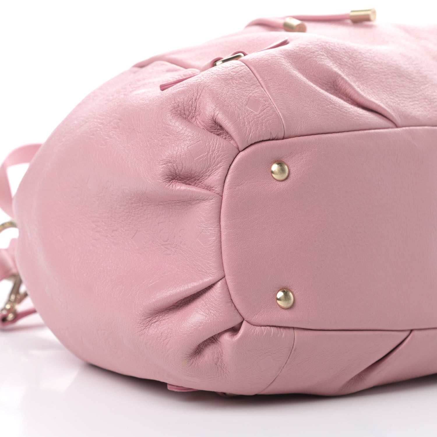 MCM Calfskin Ottomar Drawstring Shoulder Bag Pink 10 of 18