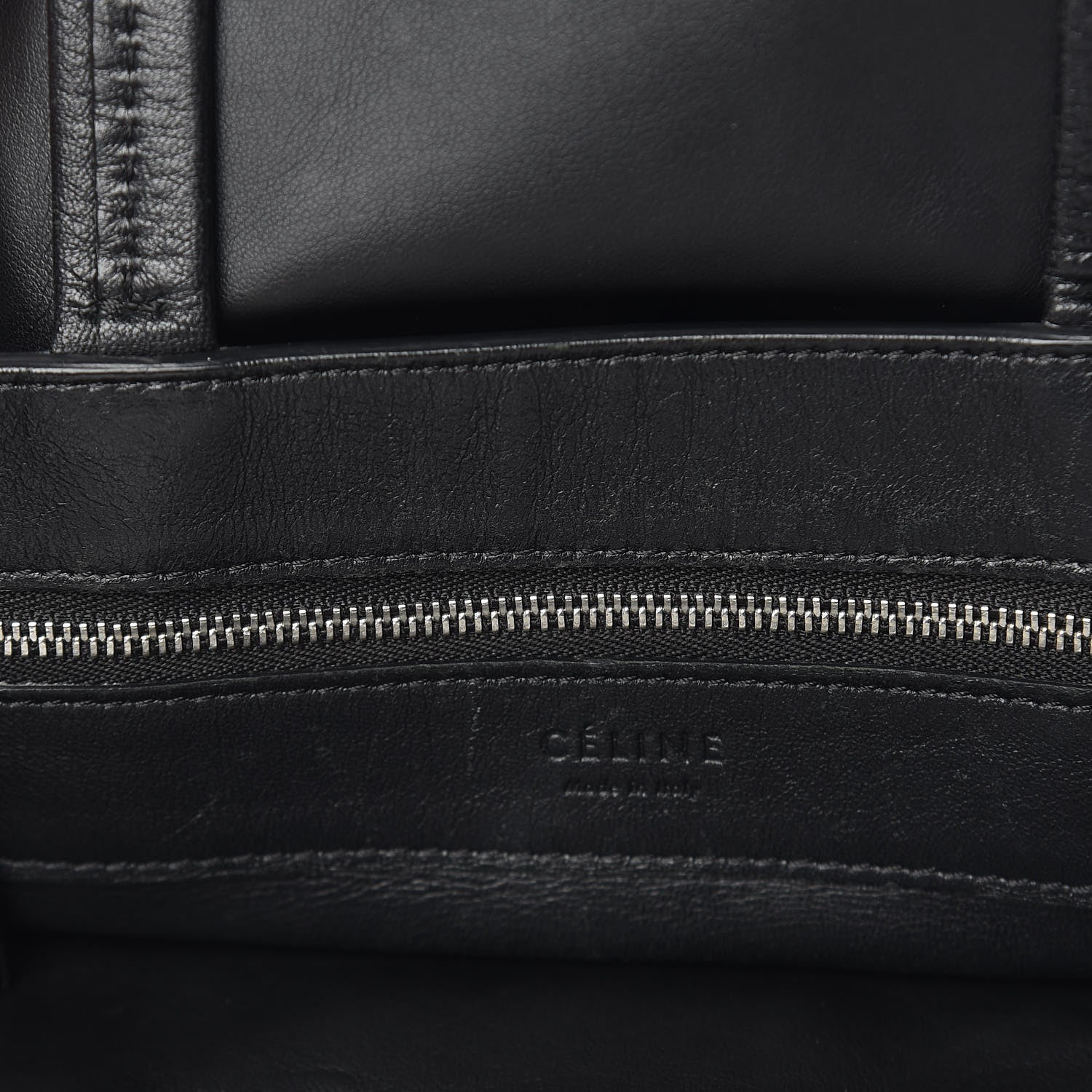 Celine Smooth Lambskin Vertical Zip Cabas Black 12 of 16