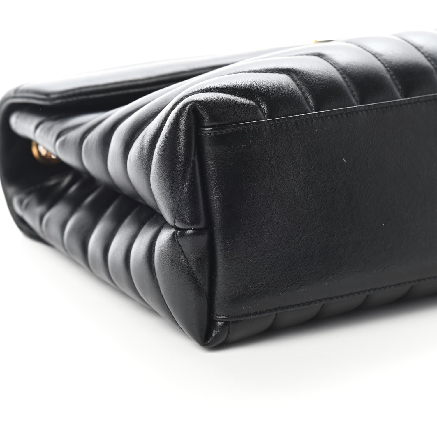 Saint Laurent Calfskin Y Quilted Monogram Medium Loulou Chain Satchel Black 6 of 7
