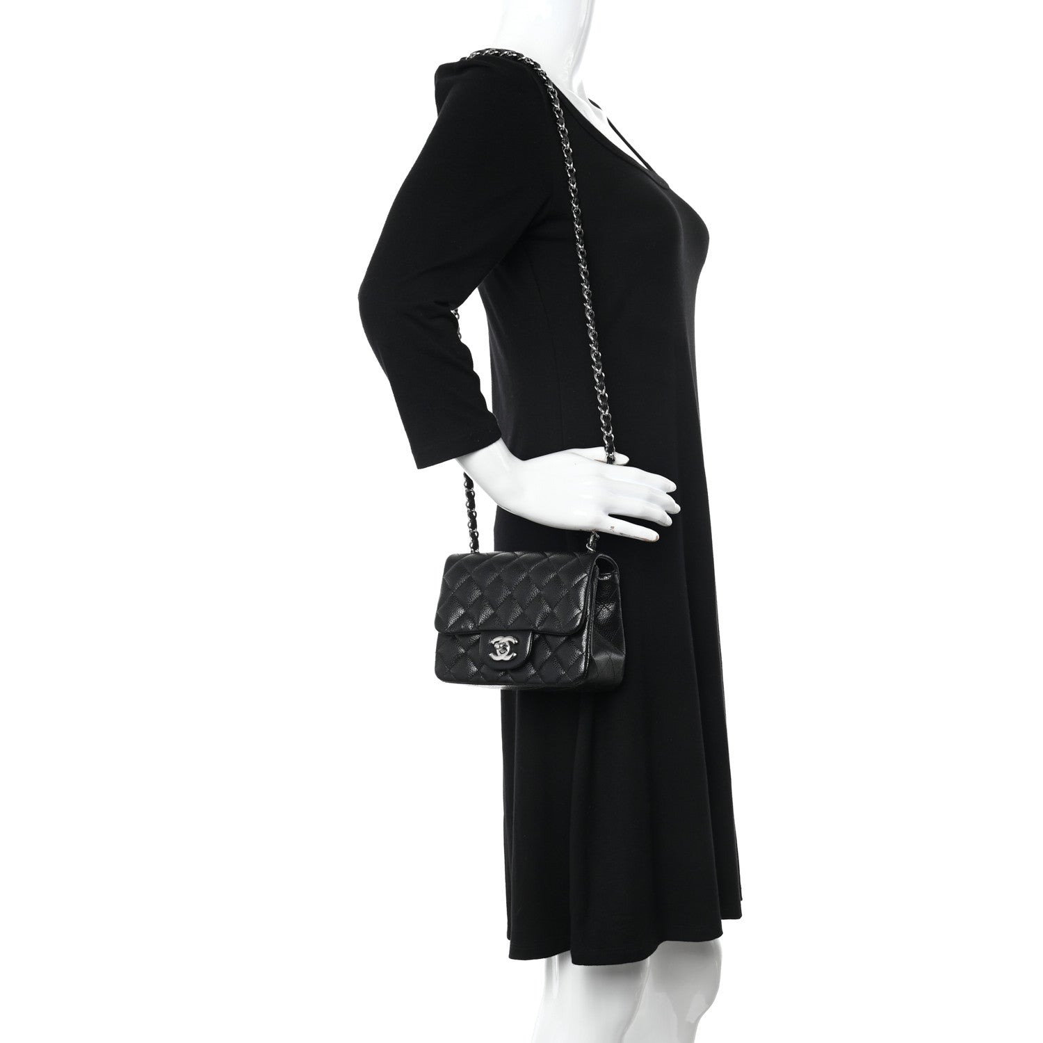 Chanel Caviar Quilted Mini Square Flap Black 2 of 10
