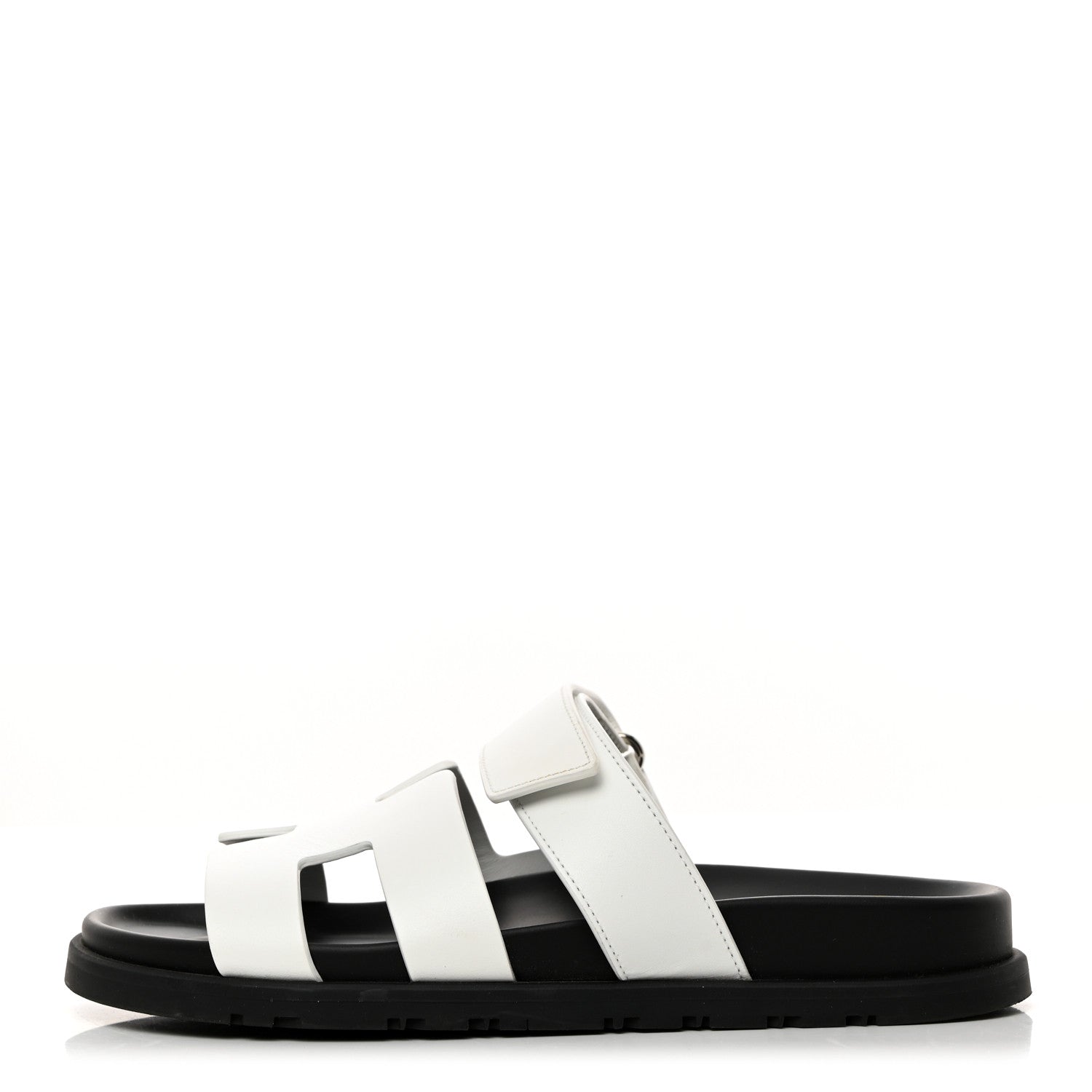 Hermes Calfskin Womens Chypre Sandals 37.5 White 1 of 8