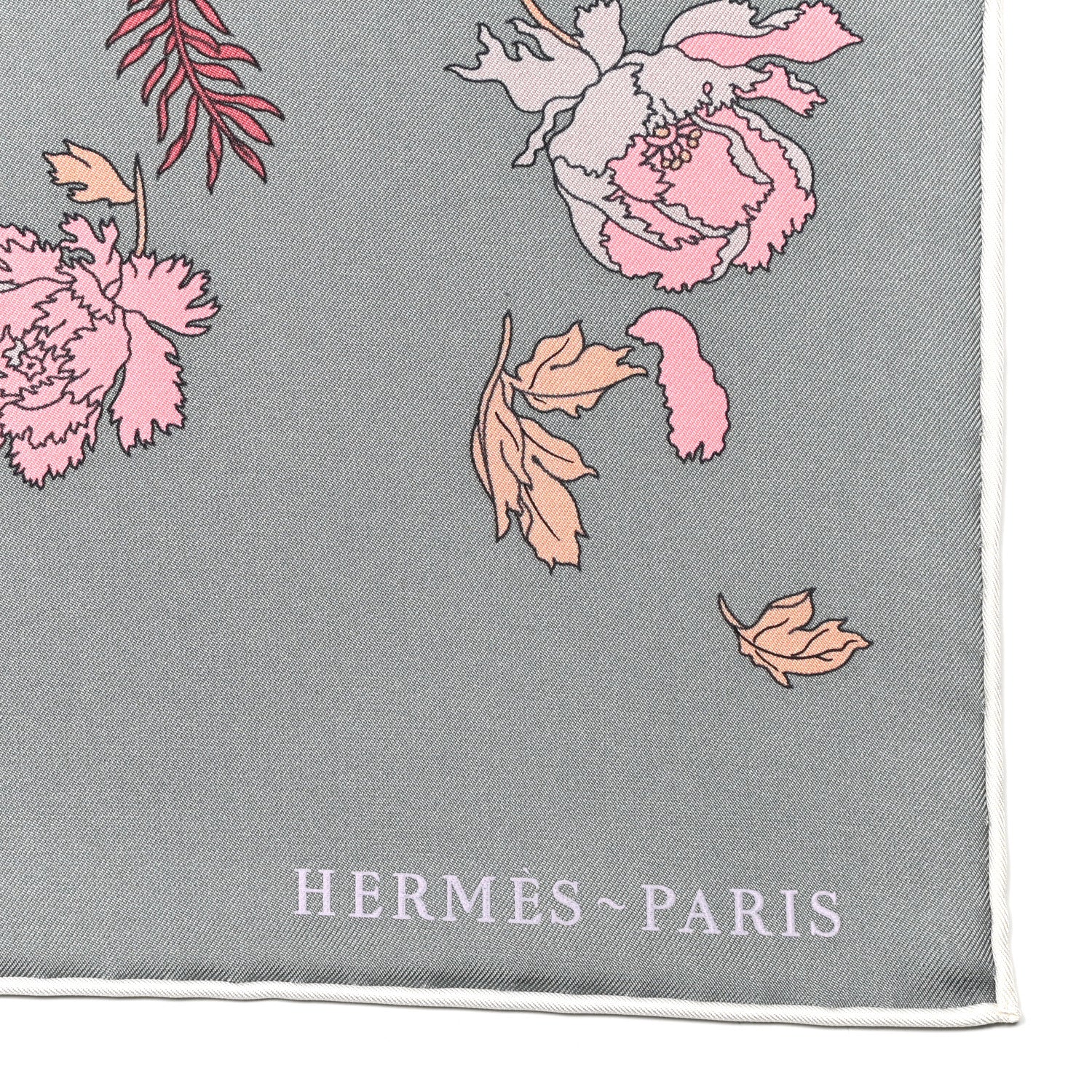 Hermes Silk Robe Legere Scarf 90 Gris Corail Rose Pourpre 2 of 4