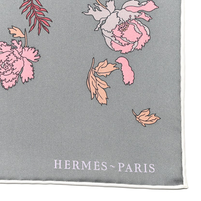 Hermes Silk Robe Legere Scarf 90 Gris Corail Rose Pourpre 2 of 4
