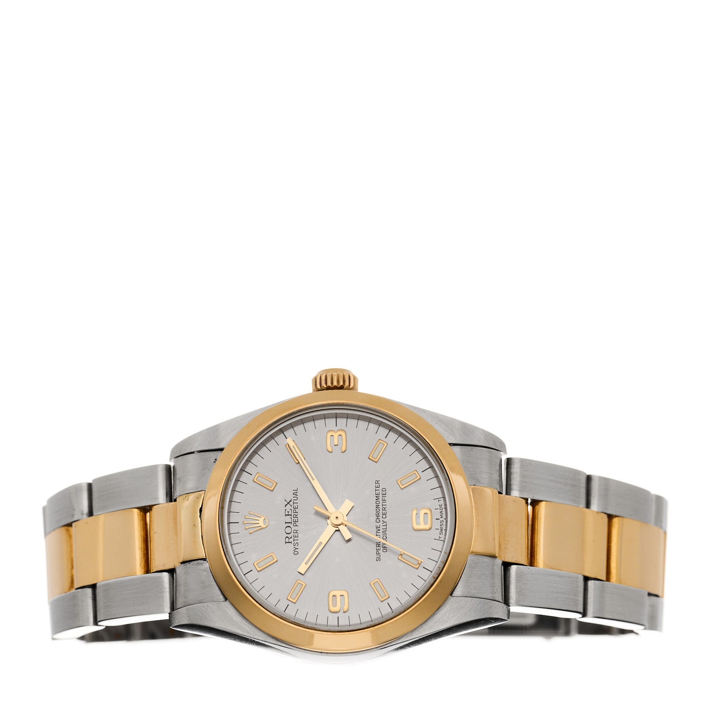 Stainless Steel 18K Yellow Gold 31mm Oyster Perpetual Datejust Watch Silver 77483