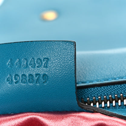 Gucci Velvet Matelasse Small GG Marmont Shoulder Bag Pavone Cyan 7 of 11